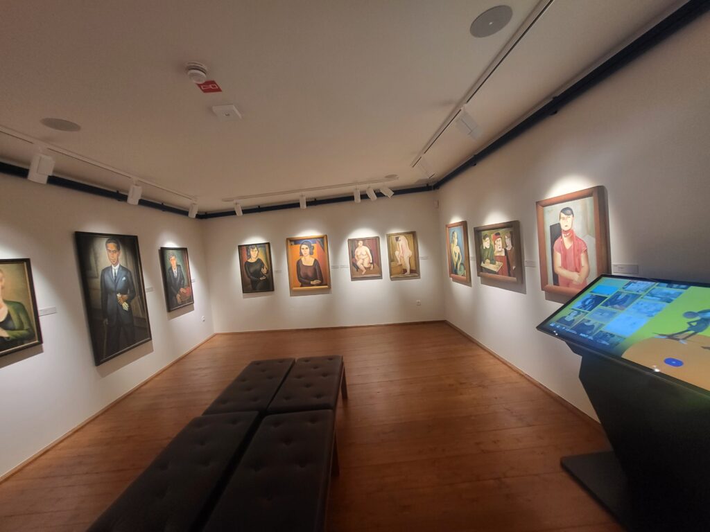 Gallery room with oil on canvas paintings by Veno Pilon in Pilon Gallery Ajdovščina