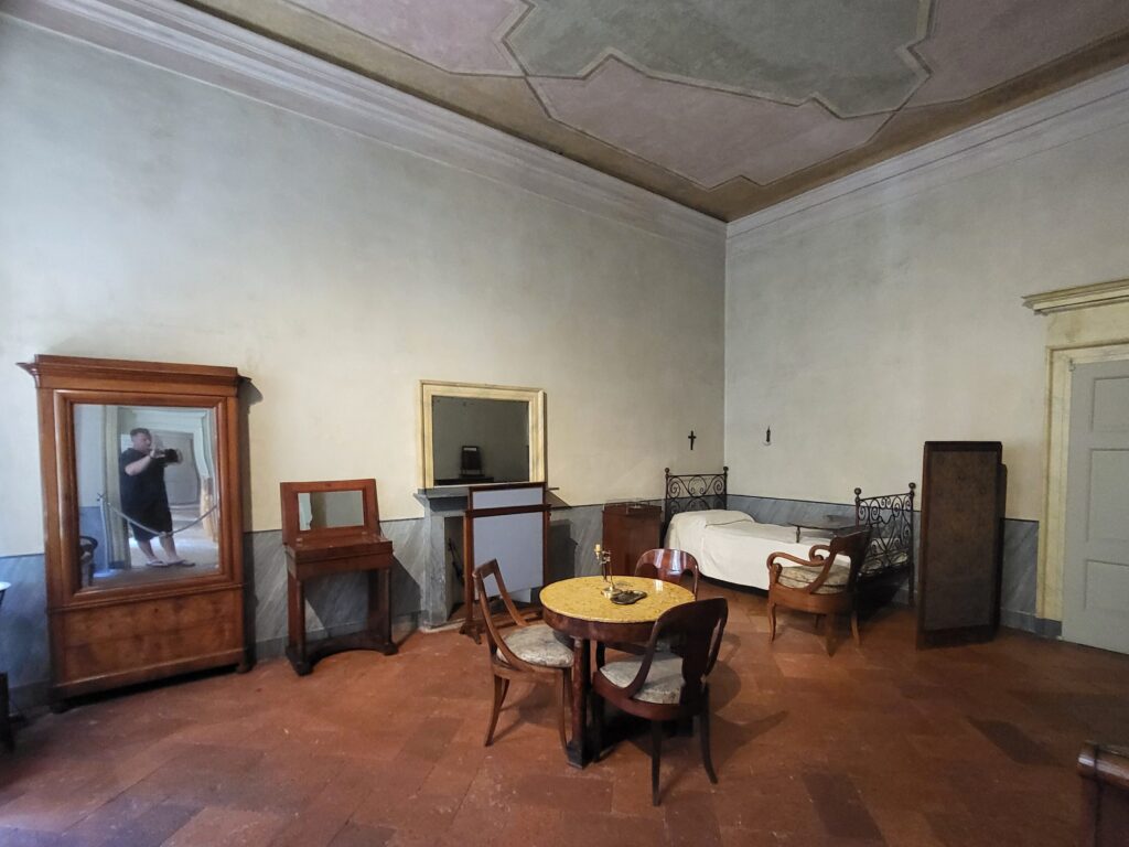 Bedroom of Alessandro Manzoni in Manzoni House Milan with simple furniture