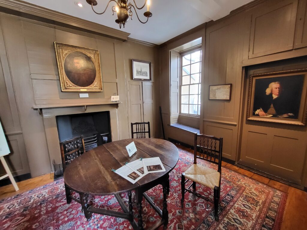 Reception room in Dr Johnson’s House London used for entertaining guests and social gatherings