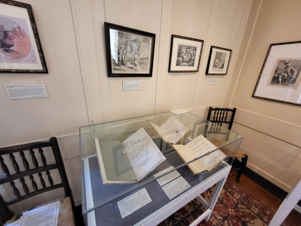 Display case with works by Samuel Johnson including London and The Vanity of Human Wishes
